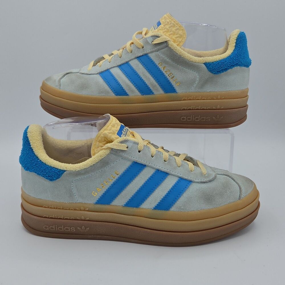 Adidas Gazelle Bold Platform Almost Blue Yellow Wmns Sneaker IE0430 Size 8